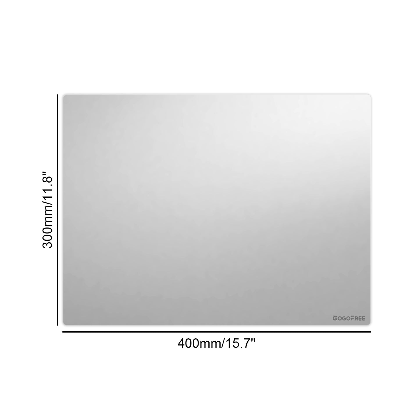 GOGOFREE Glass Mousepad Silver