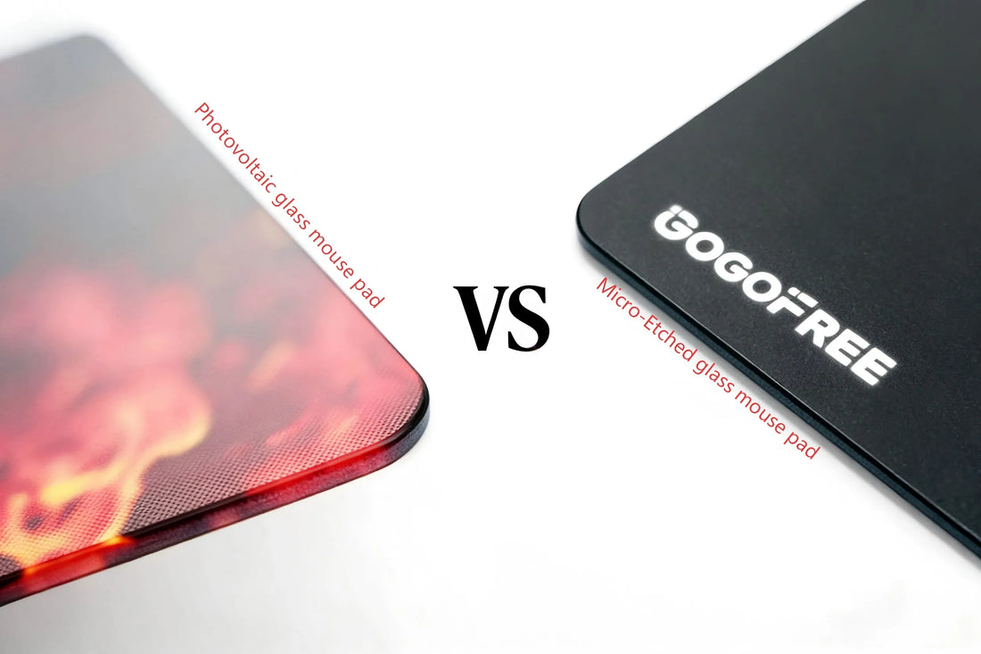 Photovoltaic vs Micro-Etched Glass Mouse Pads