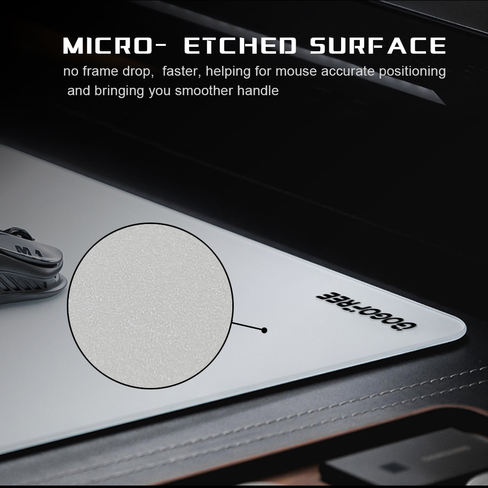 GOGOFREE Tempered Glass Gaming Mouse Pad
