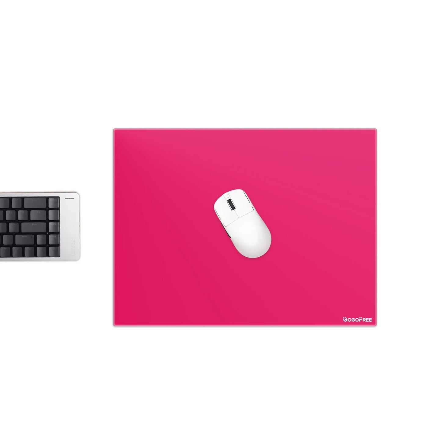 GOGOFREE Fuchsia Surge Tempered Glass Mouse Pad