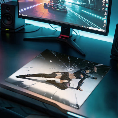 GOGOFREE Shatter Strike Glass Gaming Mouse Pad