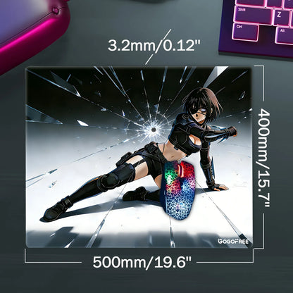 GOGOFREE Shatter Strike Glass Gaming Mouse Pad