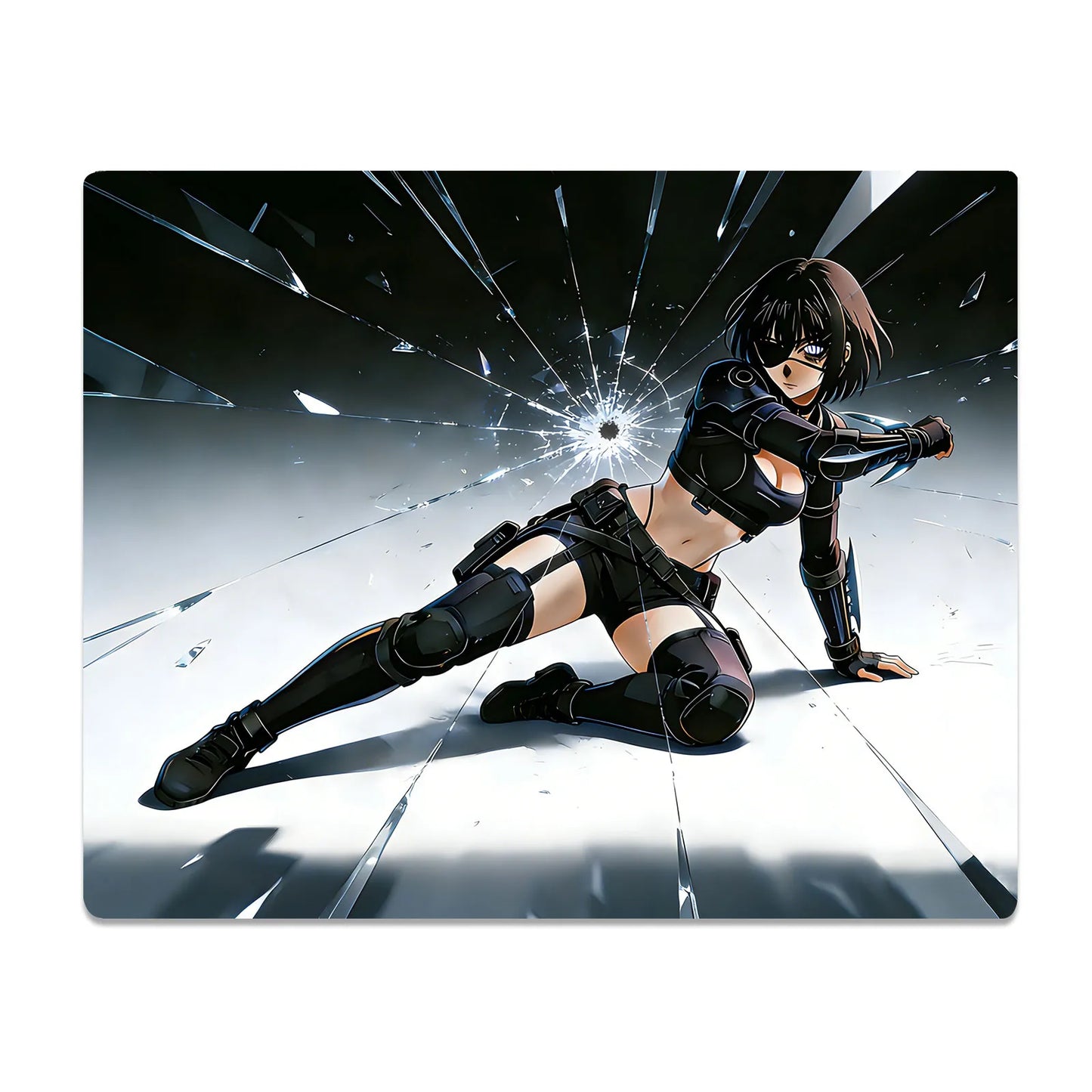 GOGOFREE Shatter Strike Glass Gaming Mouse Pad