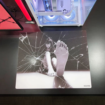 GOGOFREE Fracture X Glass Gaming Mouse Pad