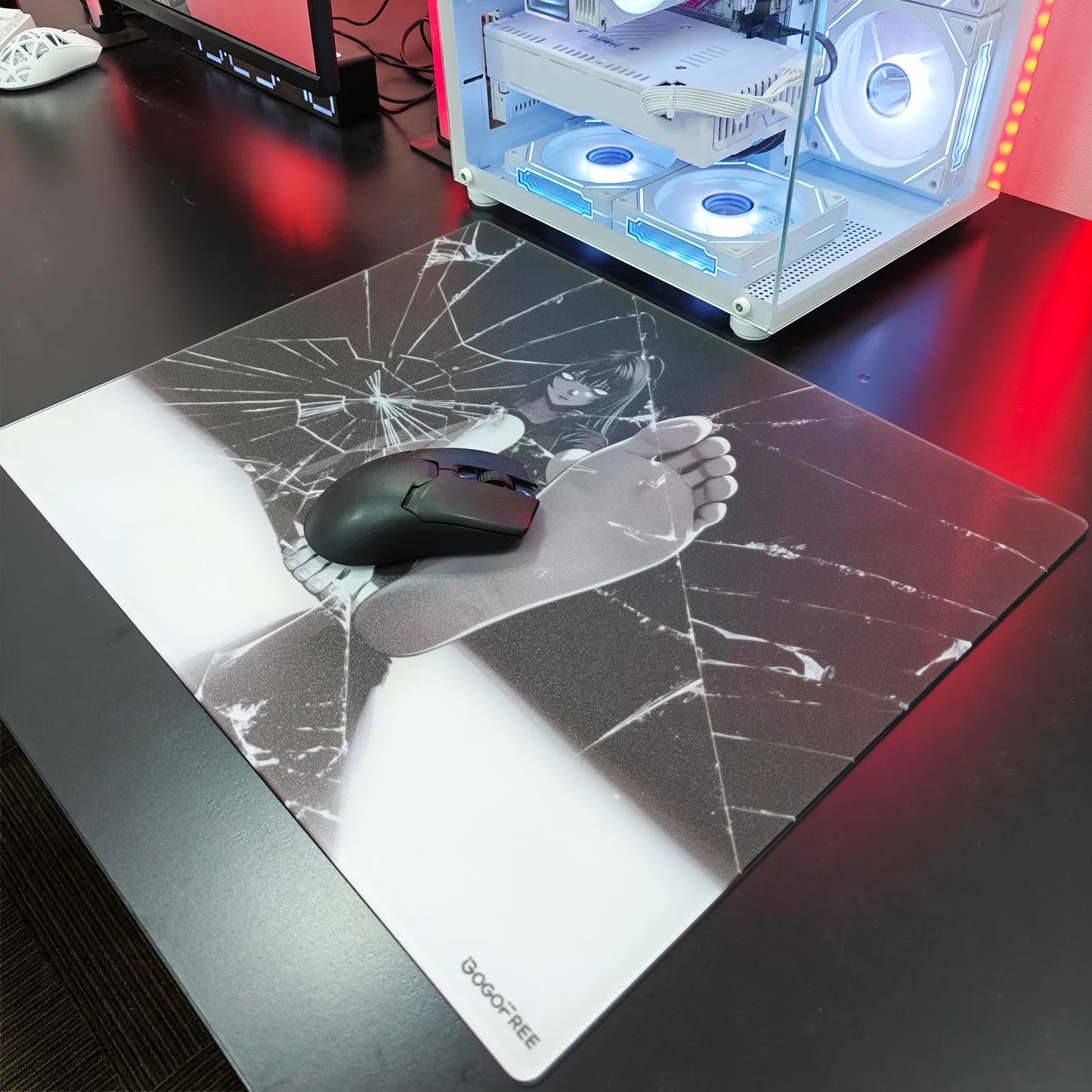 GOGOFREE Fracture X Glass Gaming Mouse Pad