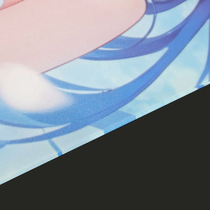Blue Sakura Glow-in-the-Dark  Glass Mousepad