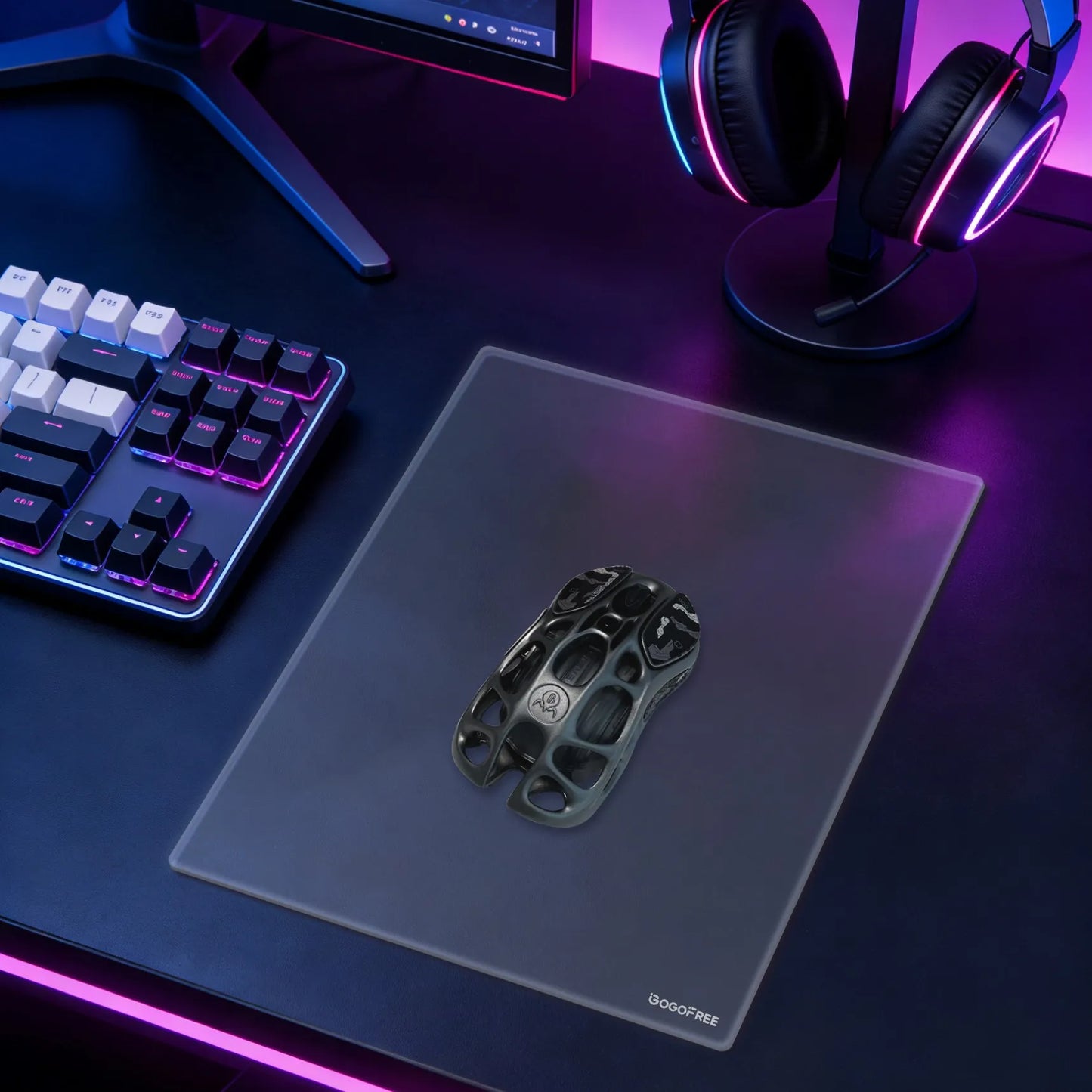 GOGOFREE Clear Glass Mouse pad