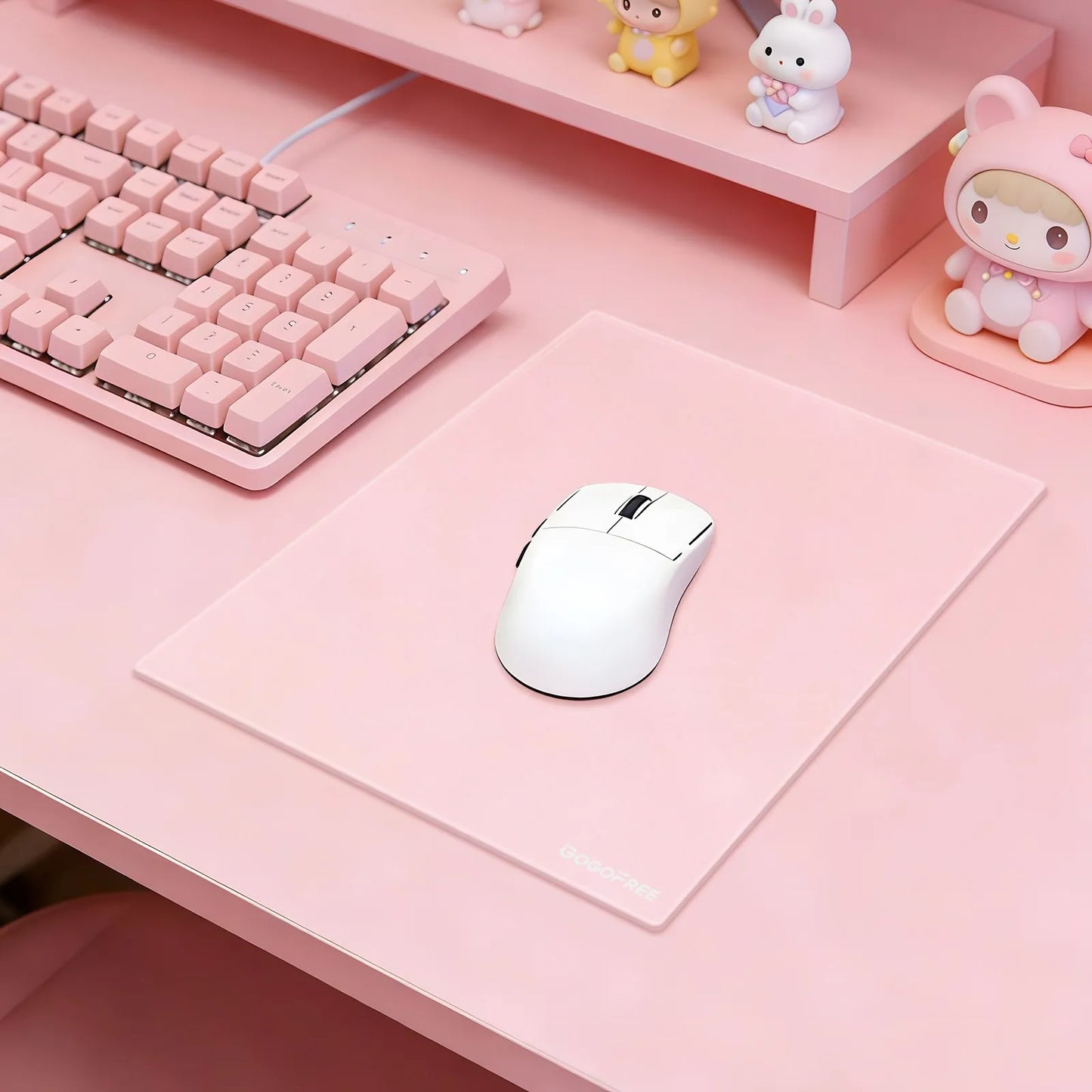 GOGOFREE Clear Glass Mouse pad