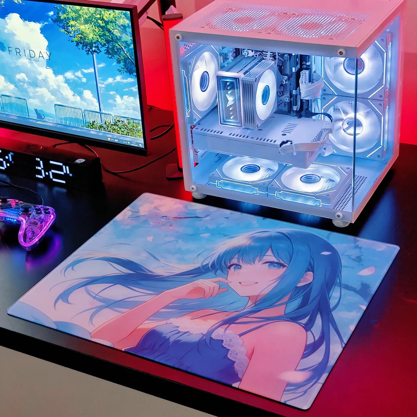GOGOFREE Custom Glass Gaming Mouse Pad