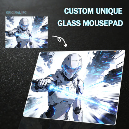 GOGOFREE Custom Glass Gaming Mouse Pad