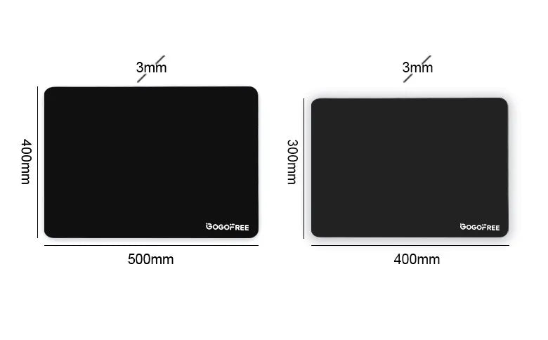 GOGOFREE Glass Mousepad Black