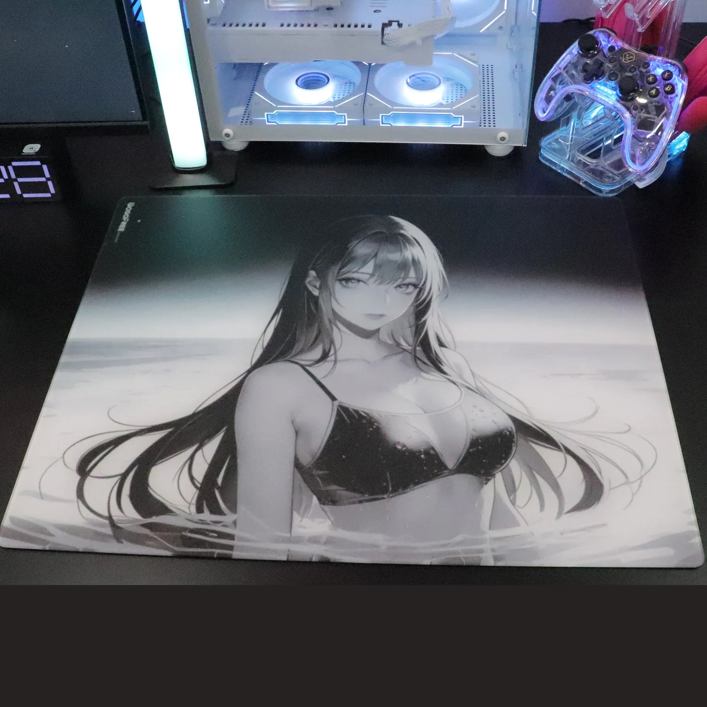 GOGOFREE Obsidian Wave Glass Gaming Mouse Pad