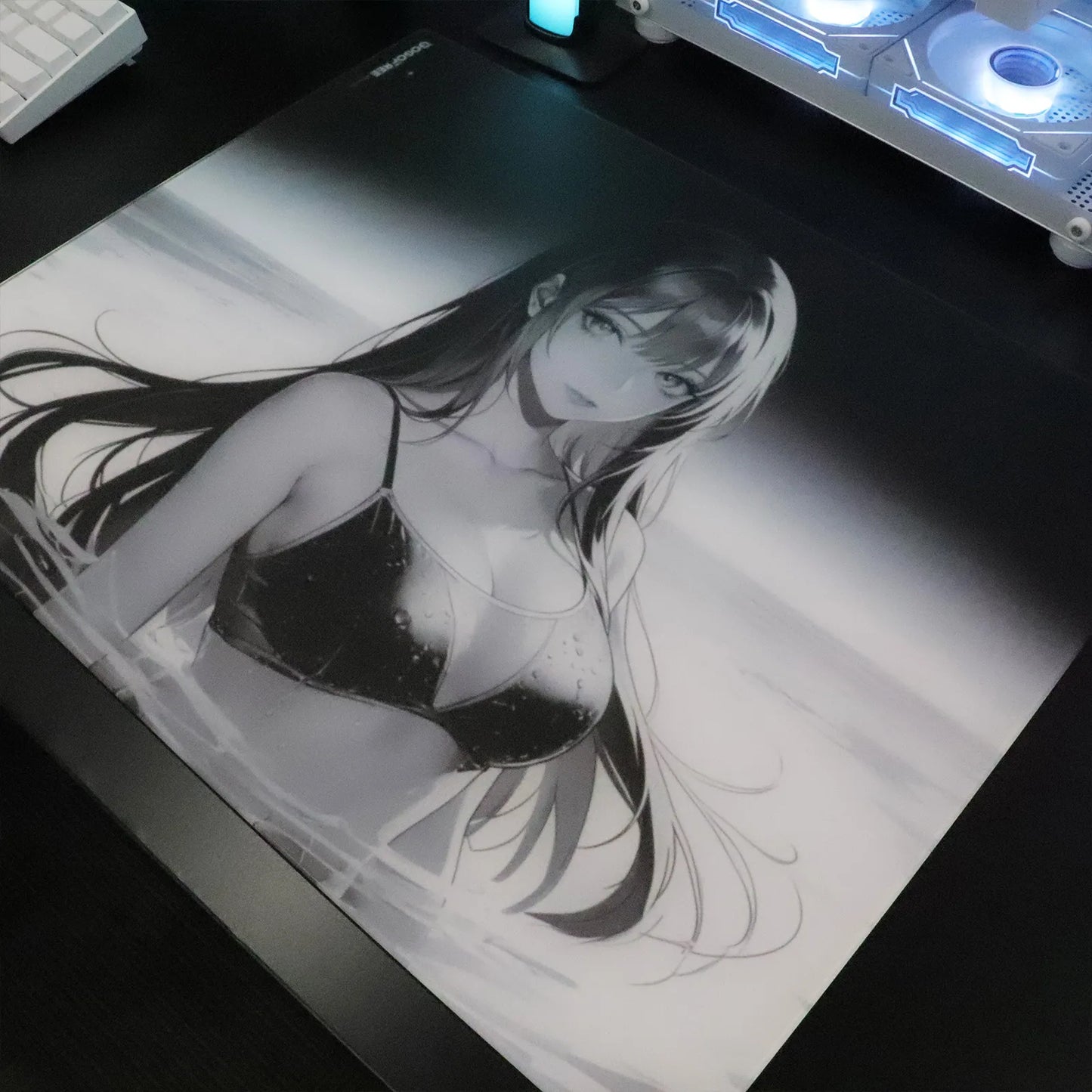 GOGOFREE Obsidian Wave Glass Gaming Mouse Pad