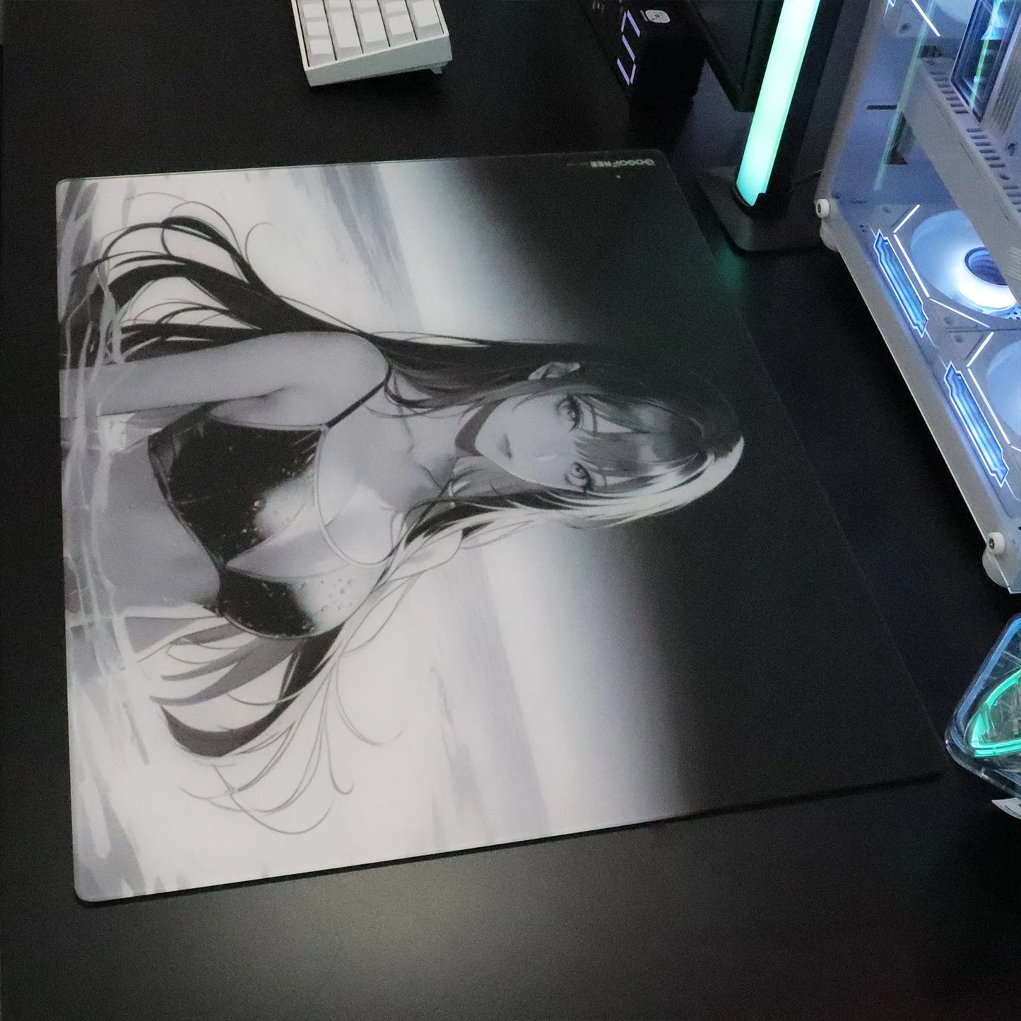 GOGOFREE Obsidian Wave Glass Gaming Mouse Pad