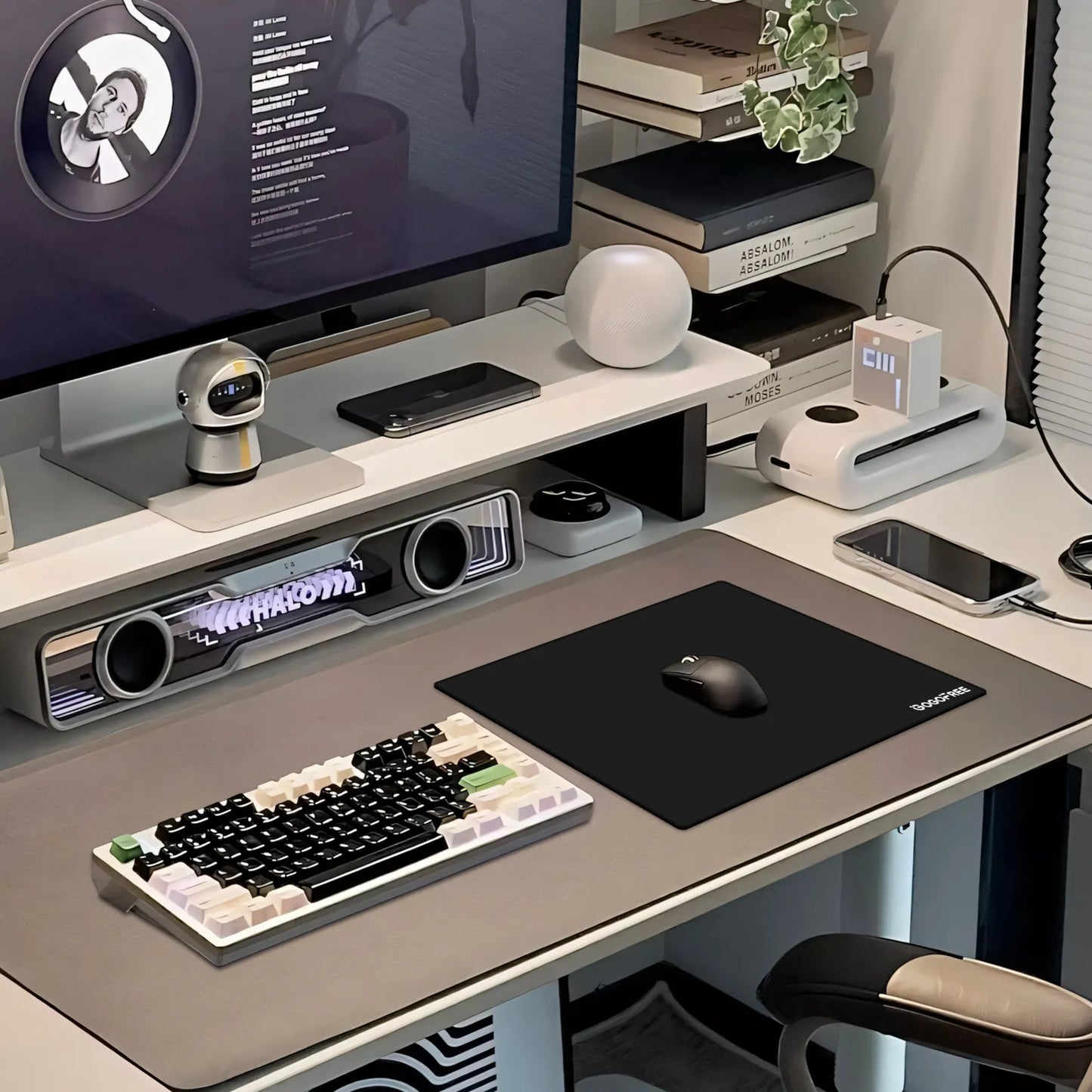 GOGOFREE Tempered Glass Gaming Mouse Pad