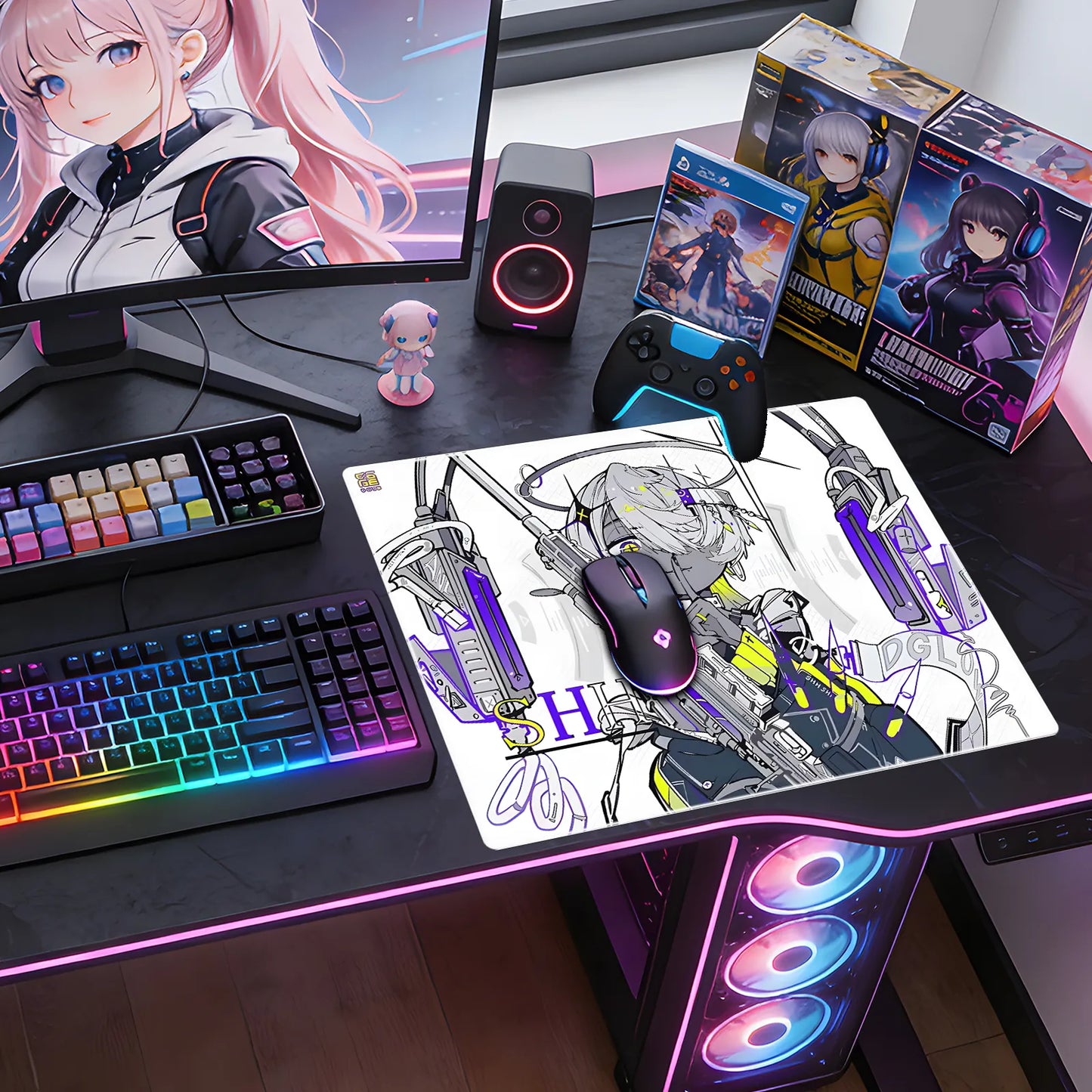 GOGOFREE Aurora Premium Glass Gaming Mousepad