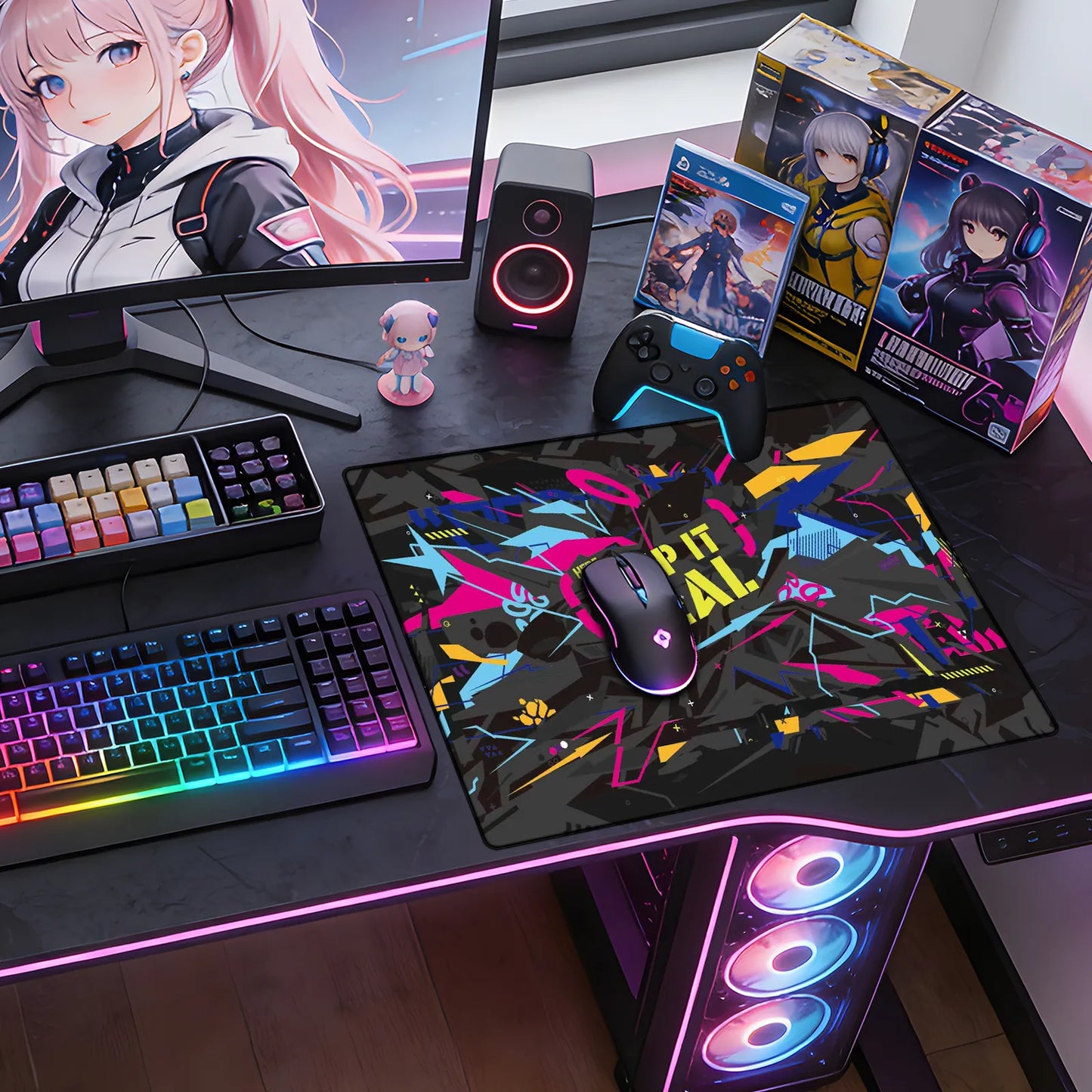GOGOFREE Aurora Premium Glass Gaming Mousepad