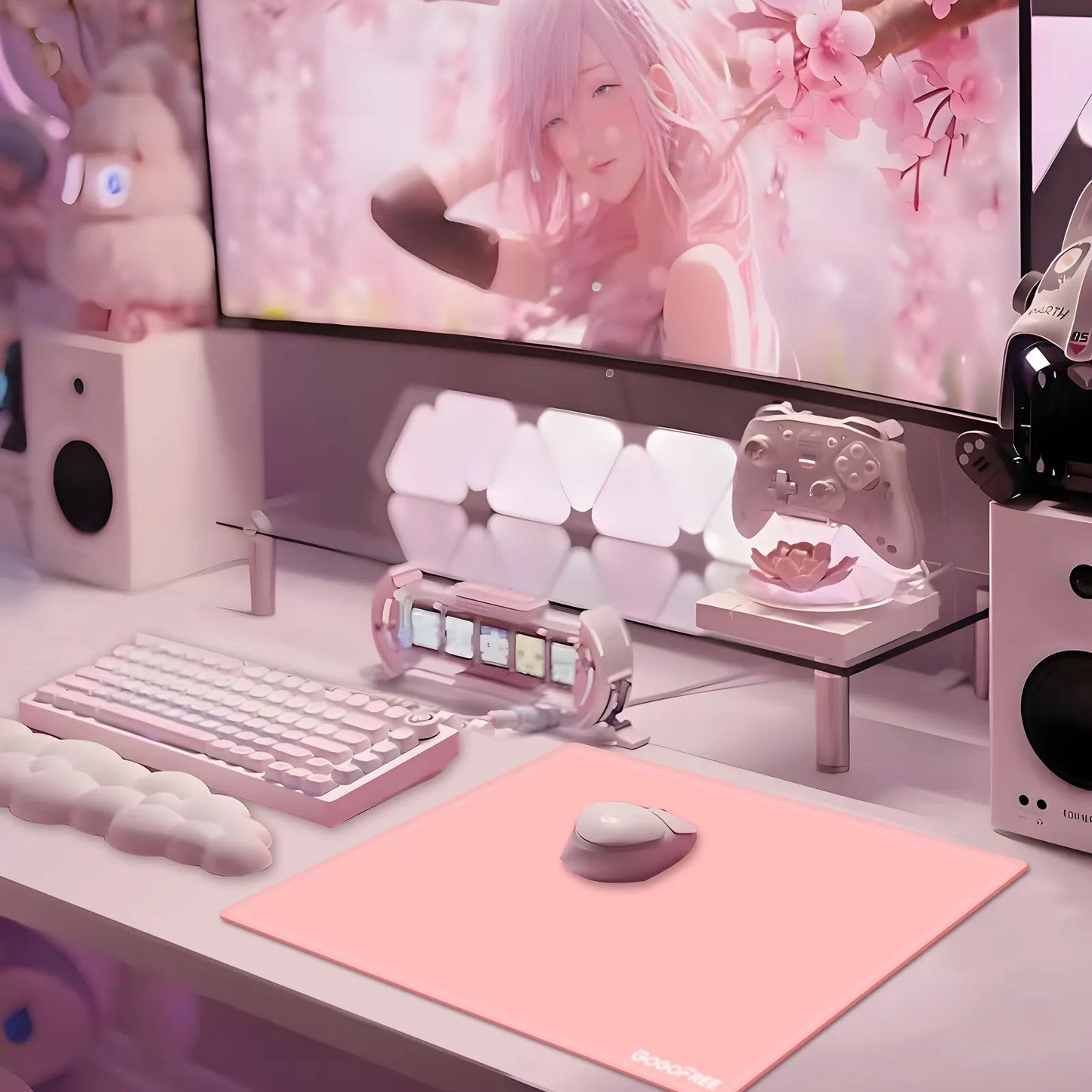 GOGOFREE Tempered Glass Gaming Mouse Pad