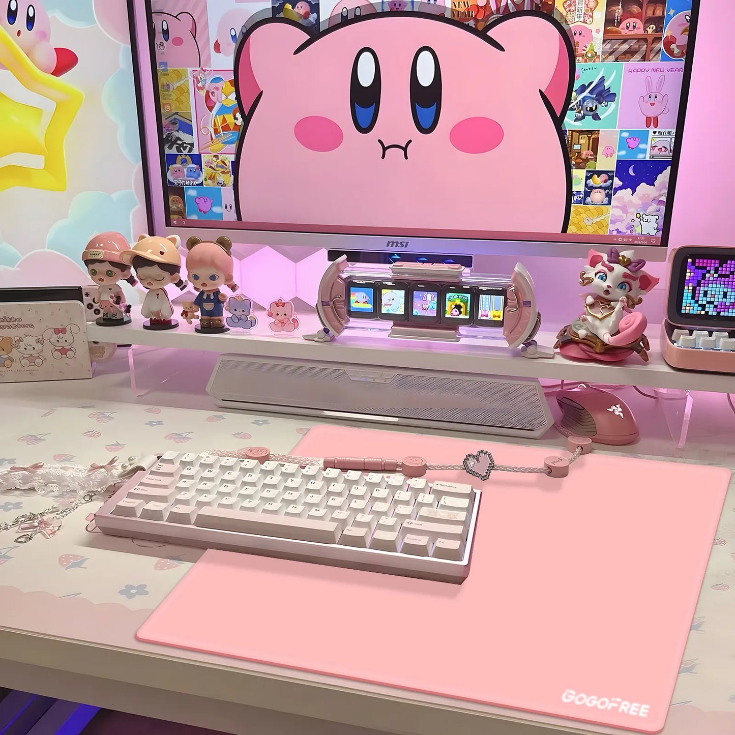 GOGOFREE Tempered Glass Gaming Mouse Pad