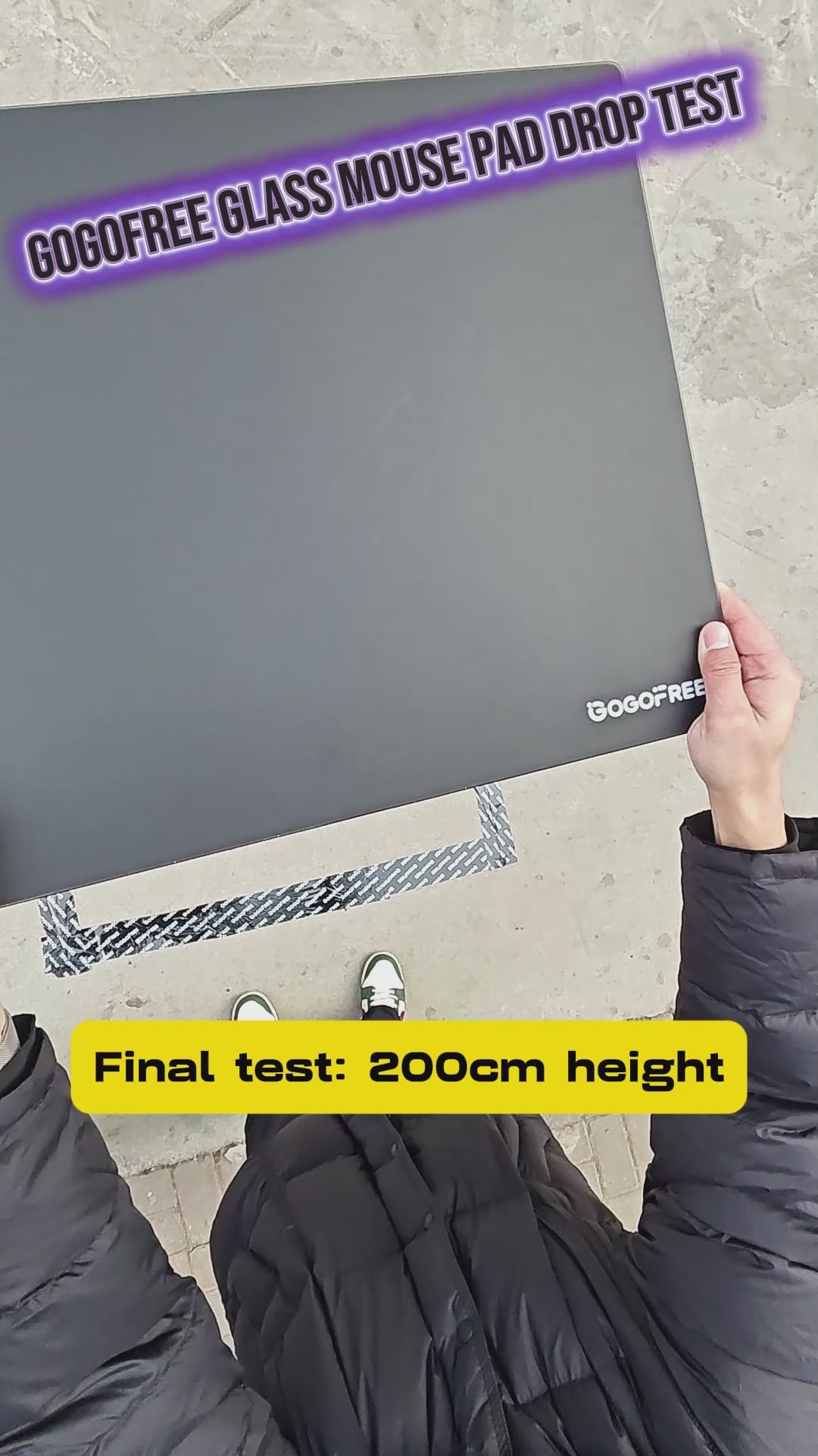 Load video: glass mousepad drop test