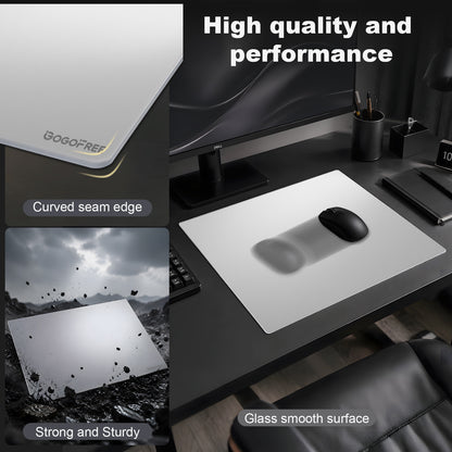 GOGOFREE Glass Mousepad Silver