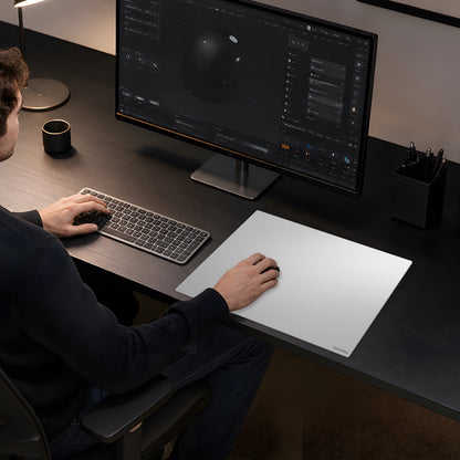 GOGOFREE Glass Mousepad Silver