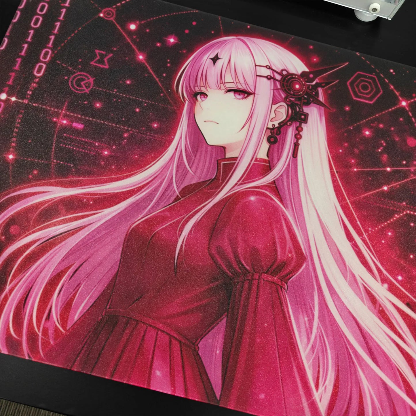 Neon Astra Glow-in-the-Dark  Glass Mouse Pad