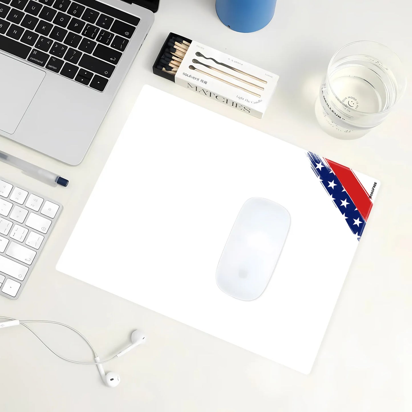 GOGOFREE USA American Flag Glass Mouse Pad